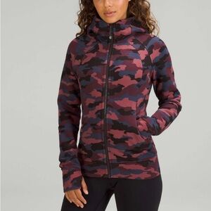 Lululemon Scuba Full-Zip Hoodie Heritage 365 Camo Smoky Red Night Sea Multi Sz 6